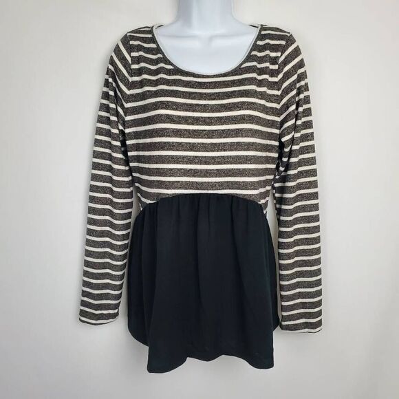 Andree by unit Large Stripe Black White Sweater - Picture 1 of 6
